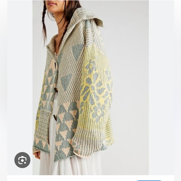 Free People Sweaters - Free People Tate Cardigan Sage Sunshine combo size M
